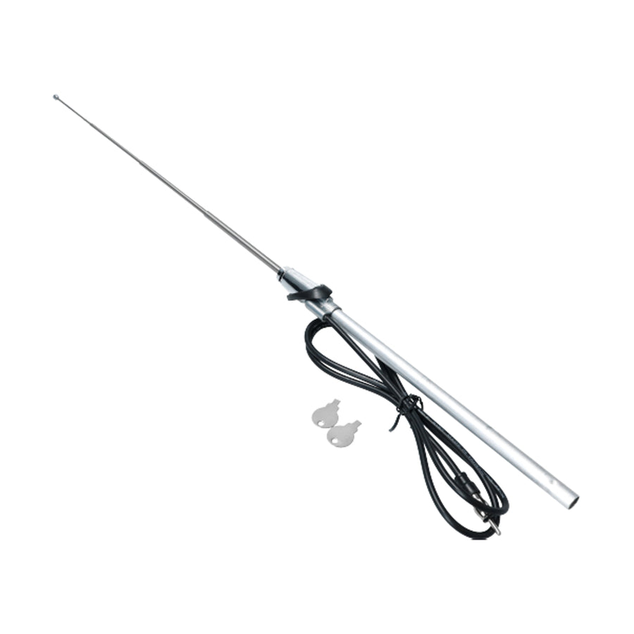Antena con base curva, cromada