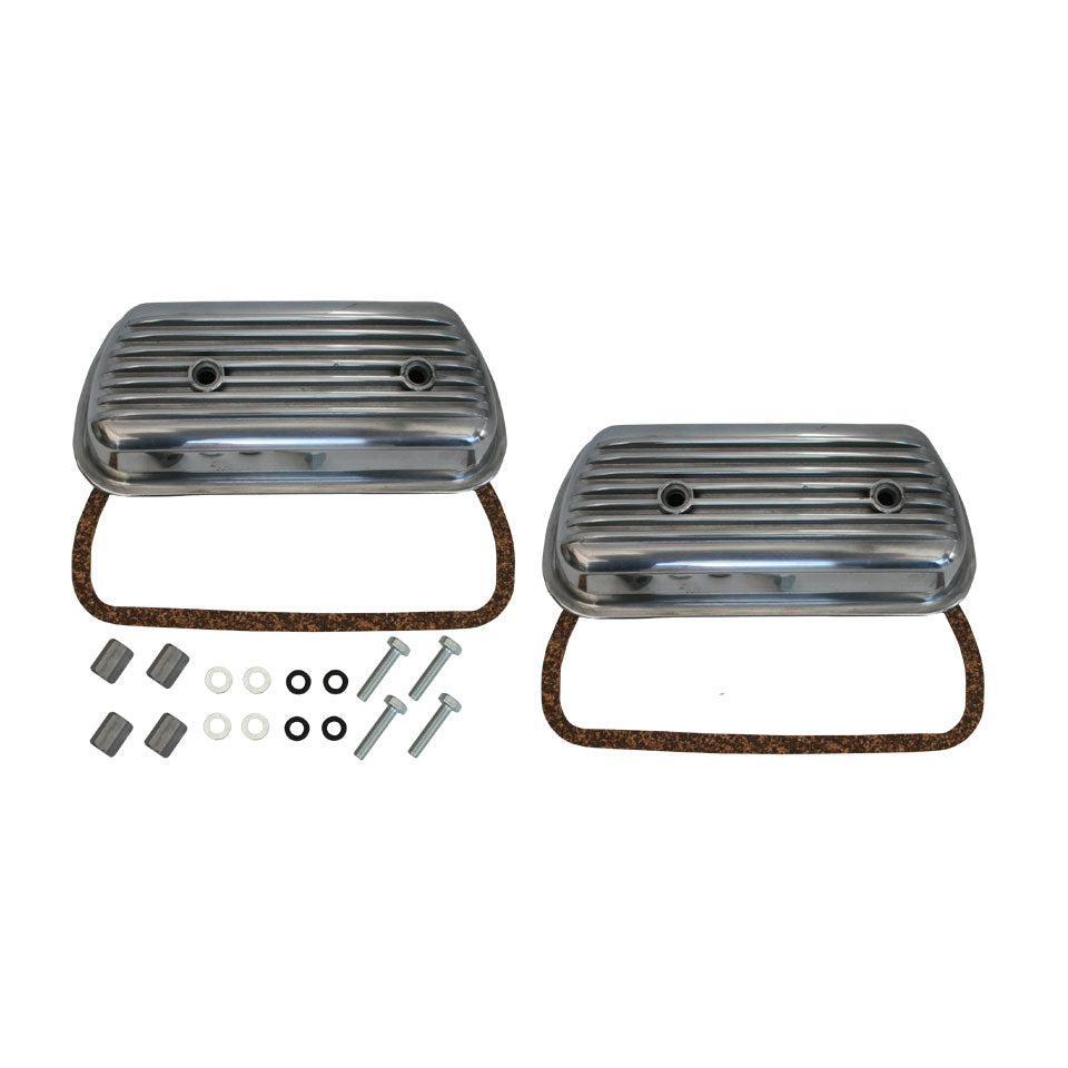 Tapa de válvula de aluminio con tornillos, kit de montaje y gomas, el par