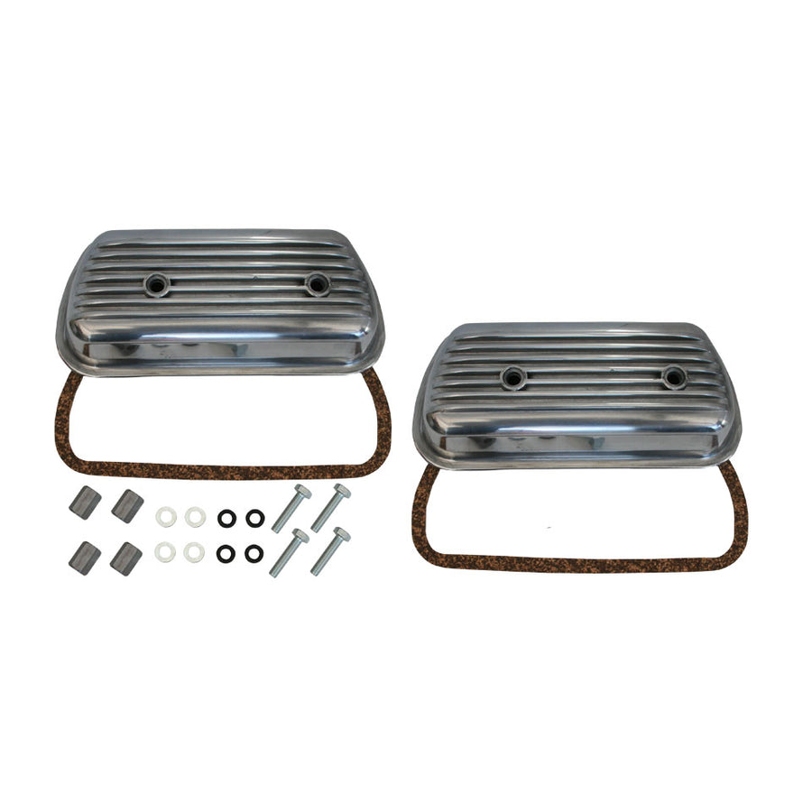 Tapa de válvula de aluminio con tornillos, kit de montaje y gomas, el par
