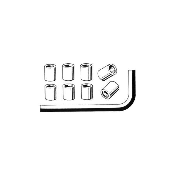 Tuercas hexagonales para escape (8 piezas + llave)