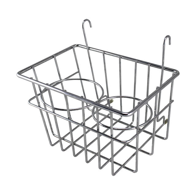 Cesta de almacenamiento con portavasos, cromada
