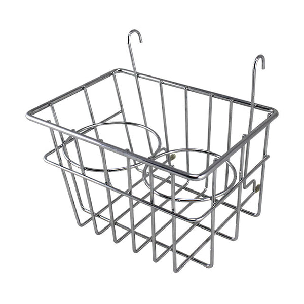 Cesta de almacenamiento con portavasos, cromada