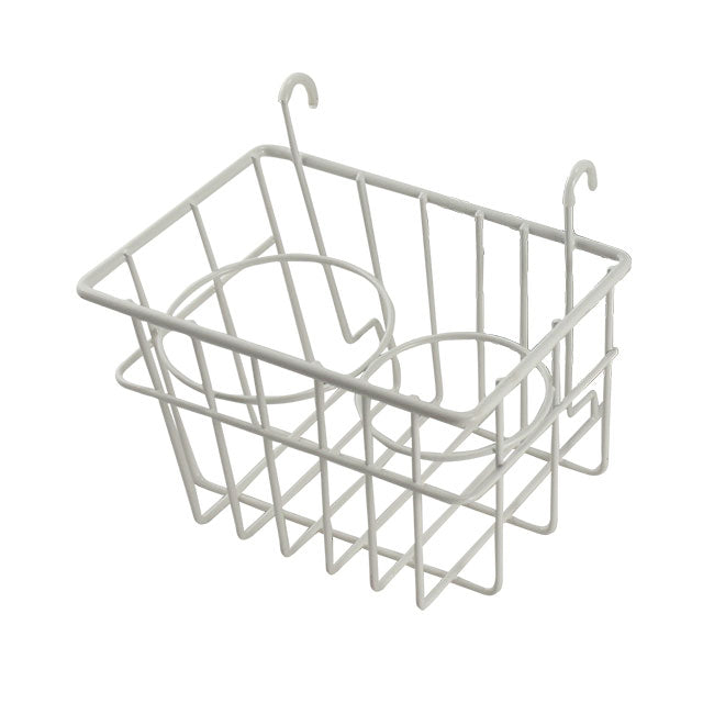 Cesta de almacenamiento con portavasos, blanco