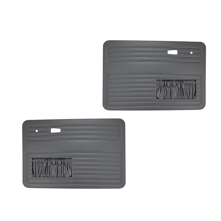 Juego de paneles de puerta delanteros - negro 2 piezas