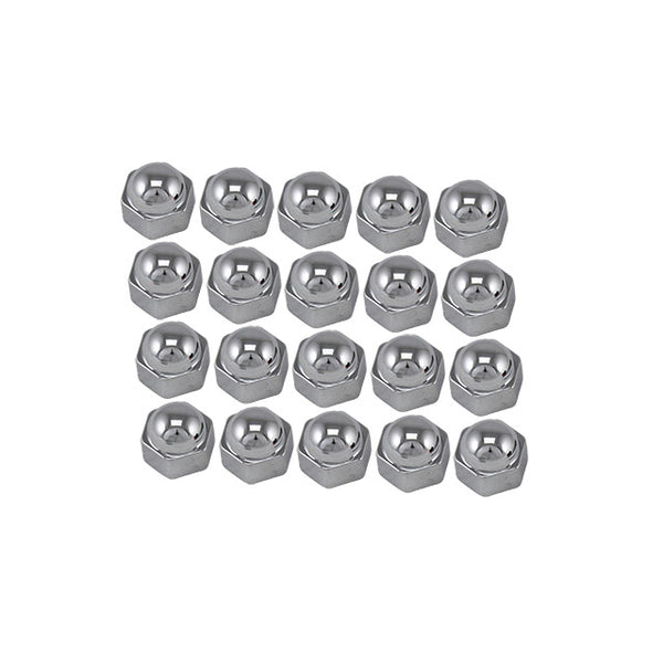 Tapas de perno cromadas, Ø 19 mm, 20 piezas