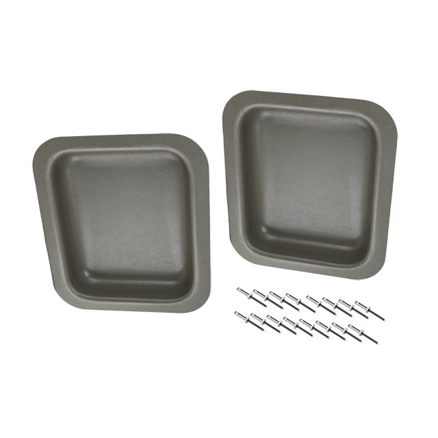 Caja de puerta delantera, gris, par