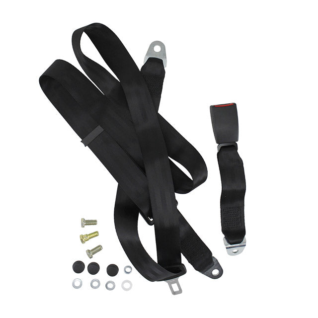Cinturón de seguridad de 3 puntos negro, universal, con certificado E, cada uno