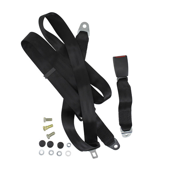 Cinturón de seguridad de 3 puntos negro, universal, con certificado E, cada uno
