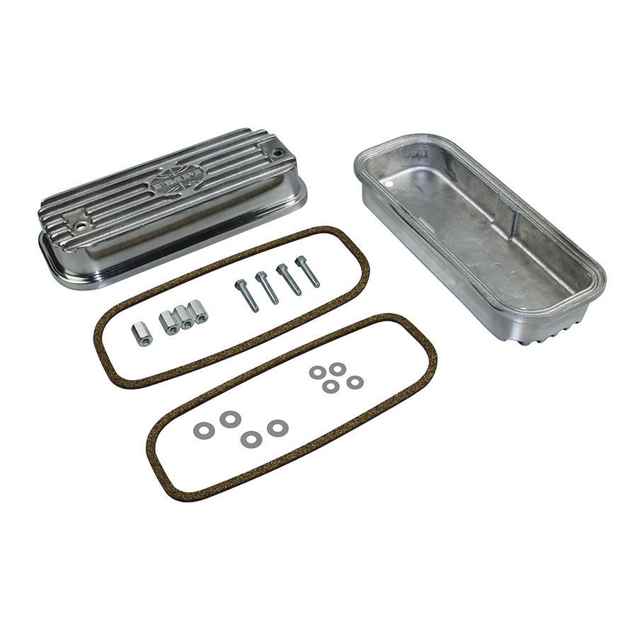 Tapa de válvula, aluminio con tornillos, gomas y kit de montaje, el par
