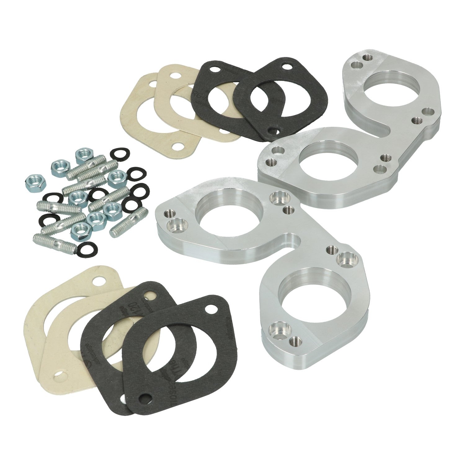 Adapters for mounting an IDF/DRLA carburettor on manifolds, Solex 356/912, as pair