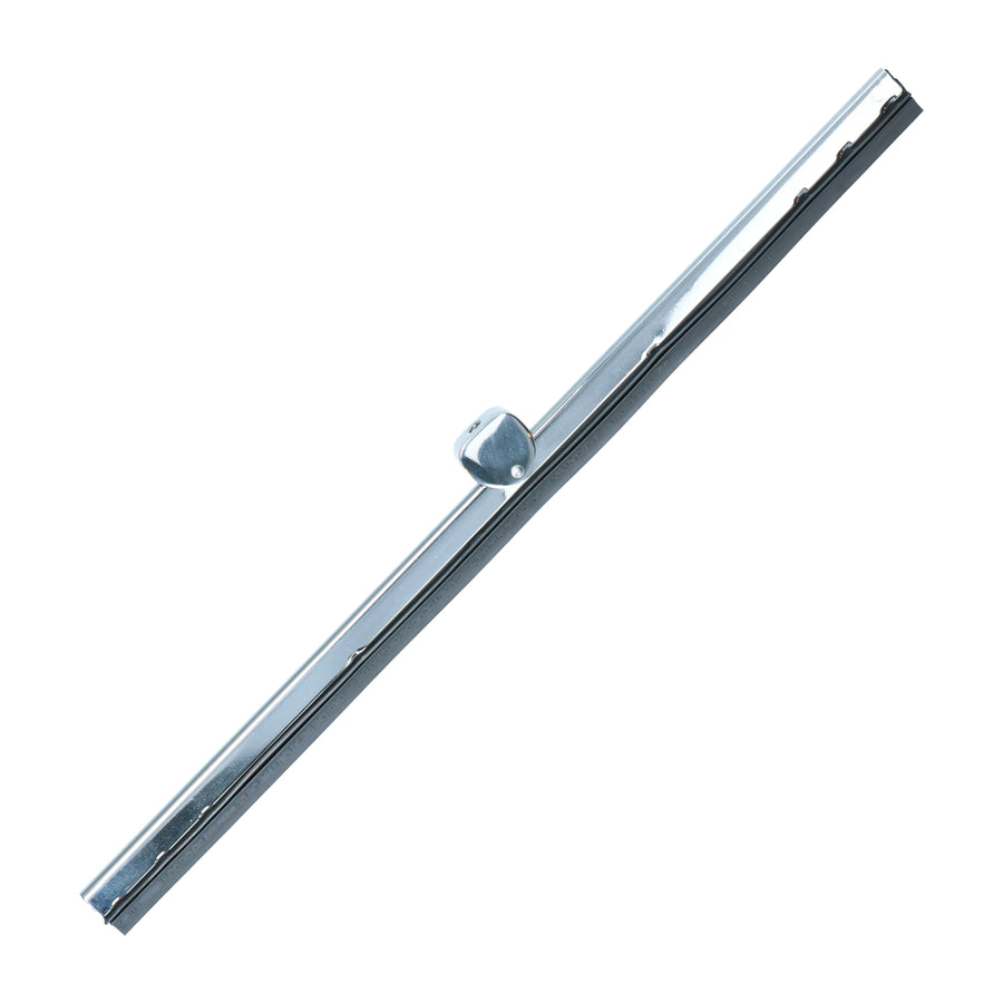 Escobillas de limpiaparabrisas de acero inoxidable pulido.