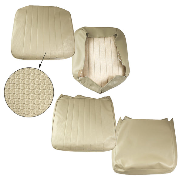 Juego de fundas para asientos delanteros, beige, tejido tipo cesta (costuras verticales)