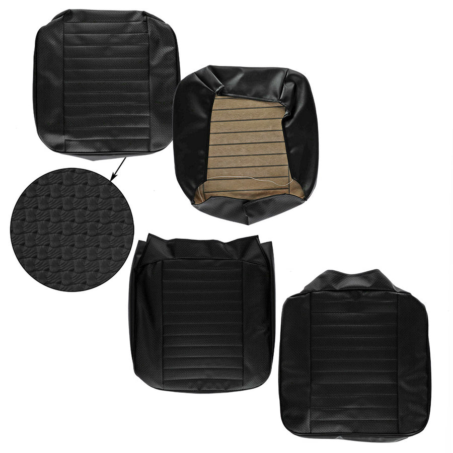 Juego de fundas para asientos delanteros, negro - tutorial, tejido tipo cesta (costuras horizontales)
