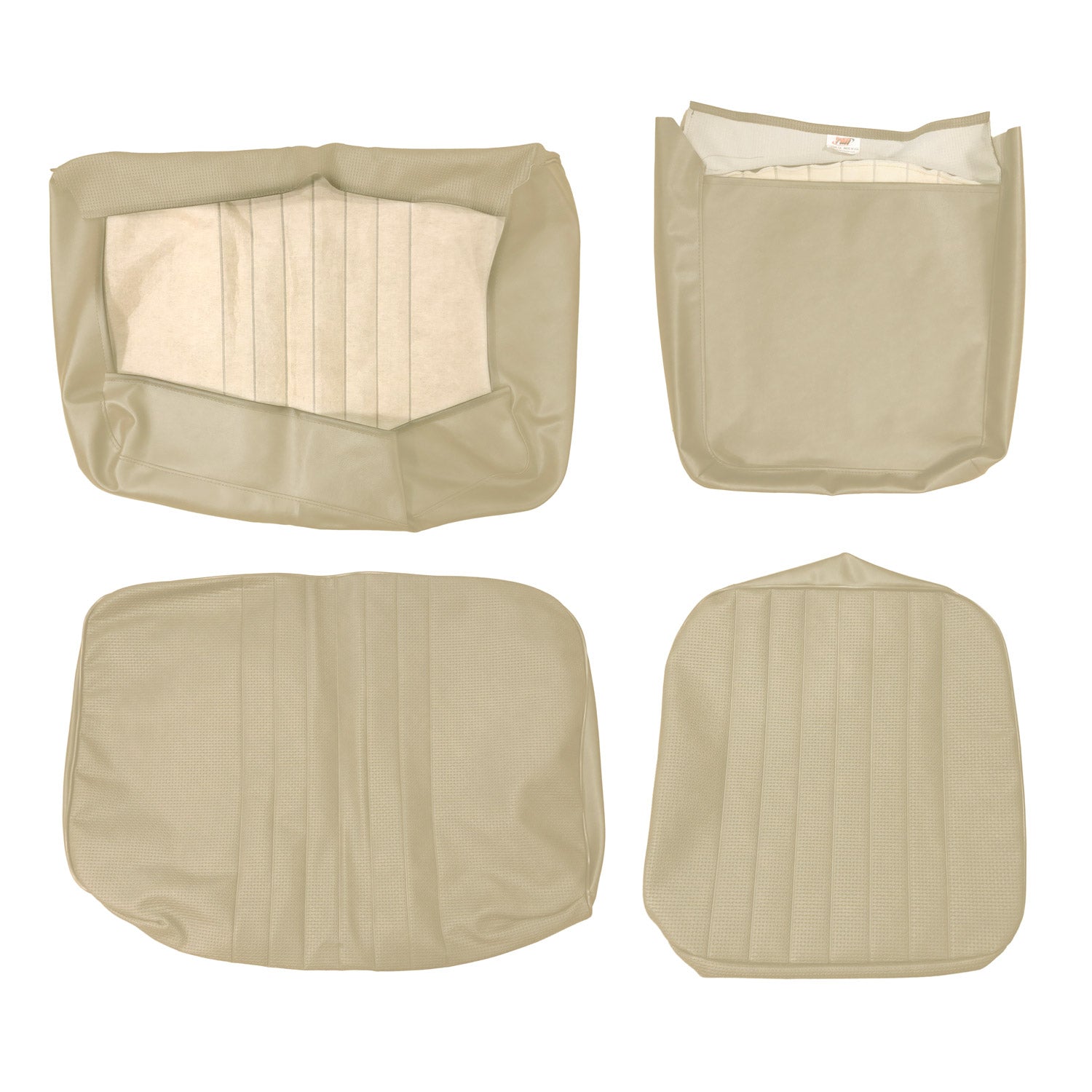 Juego de fundas para asientos delanteros, beige - 1/3 2/3, tejido tipo cesta (costuras verticales)