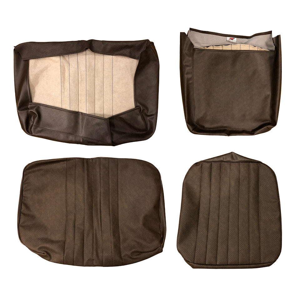Juego de fundas para asientos delanteros, marrón - 1/3 2/3, tejido tipo cesta (costuras verticales)