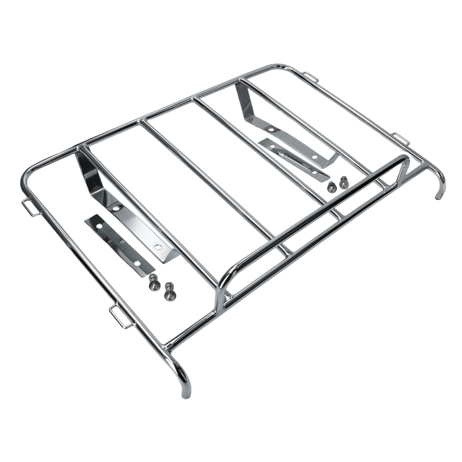 Portaequipajes trasero de acero inoxidable cromado