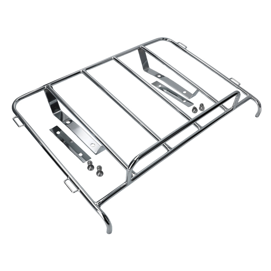 Portaequipajes trasero de acero inoxidable cromado