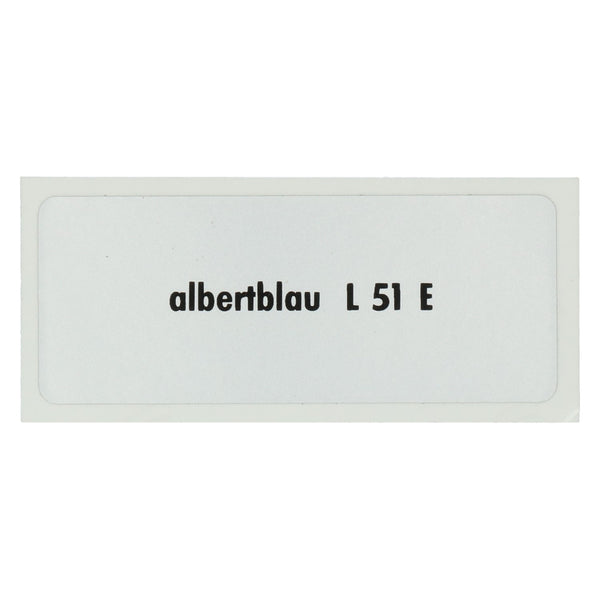 Pegatina L 51 E, Albert azul