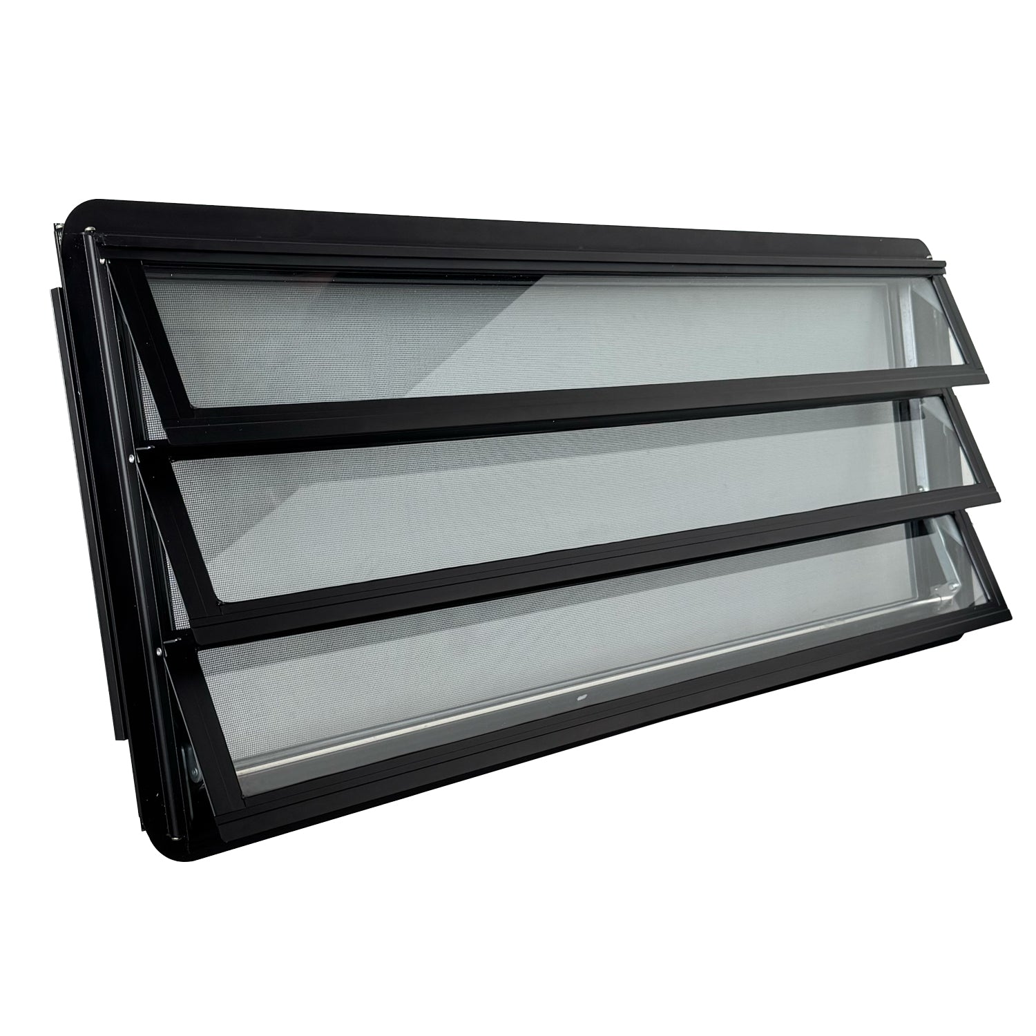 Puerta corredera de lamas Westfalia completa, negra, pomo derecha
