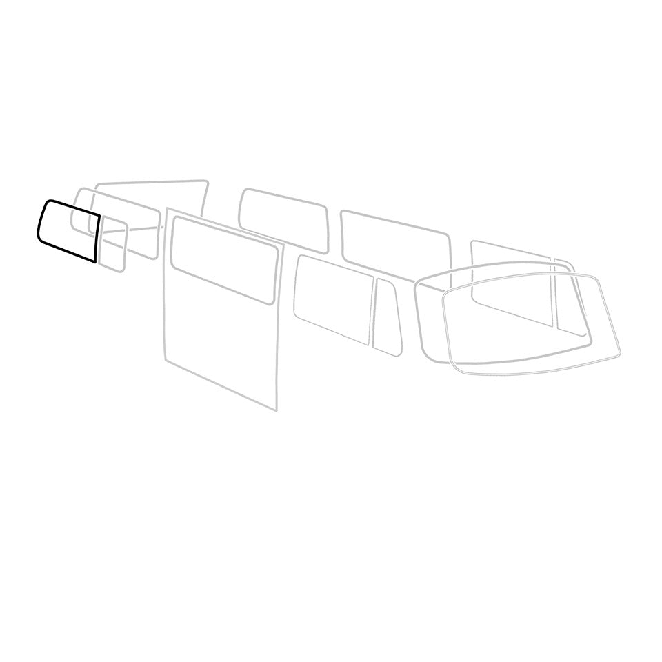 Junta de ventana lateral trasera con aleta de ventilación 'Deluxe' (adorno de aluminio)