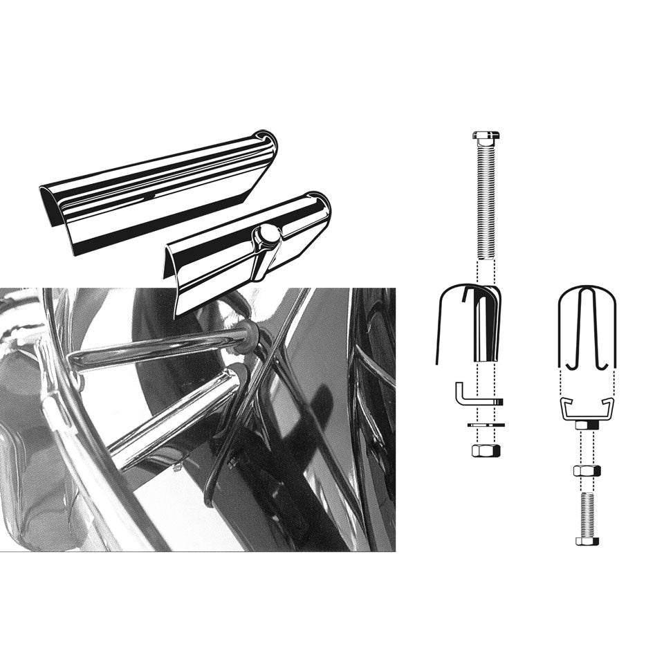 Bumper bracket covers chrome, front/rear