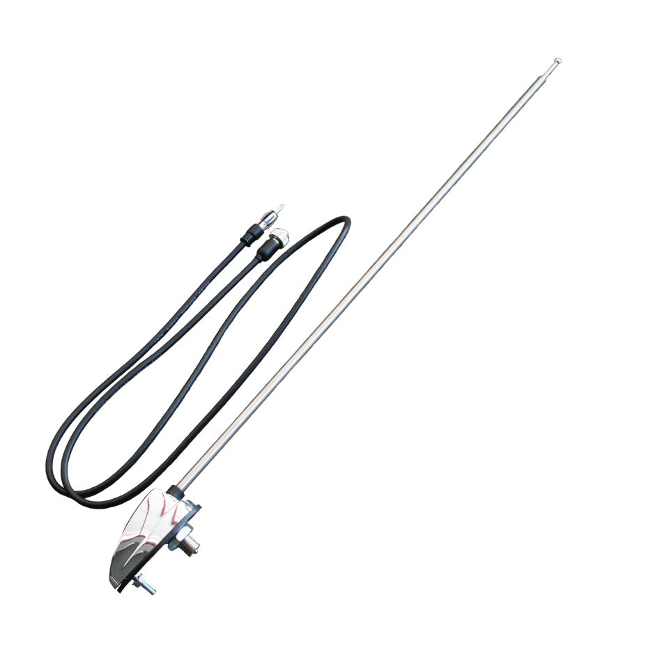 Antena base cromada, 1 punto de fijación