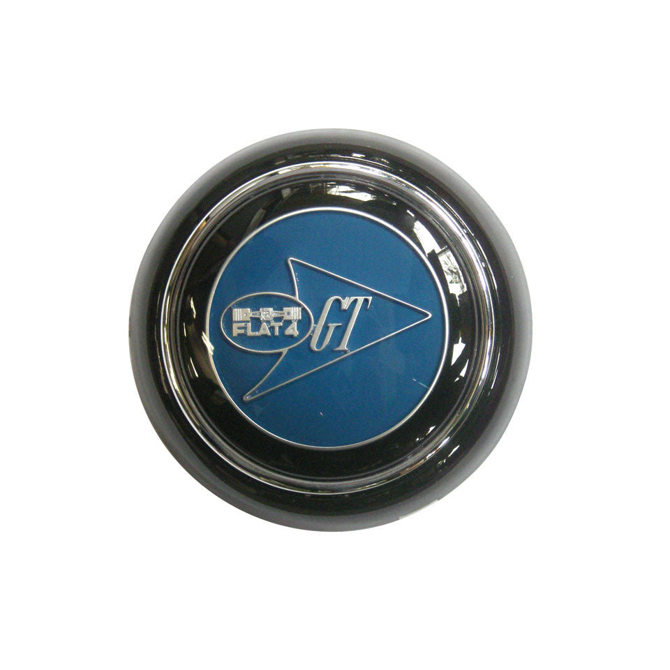 Botón de bocina negro con logo GT