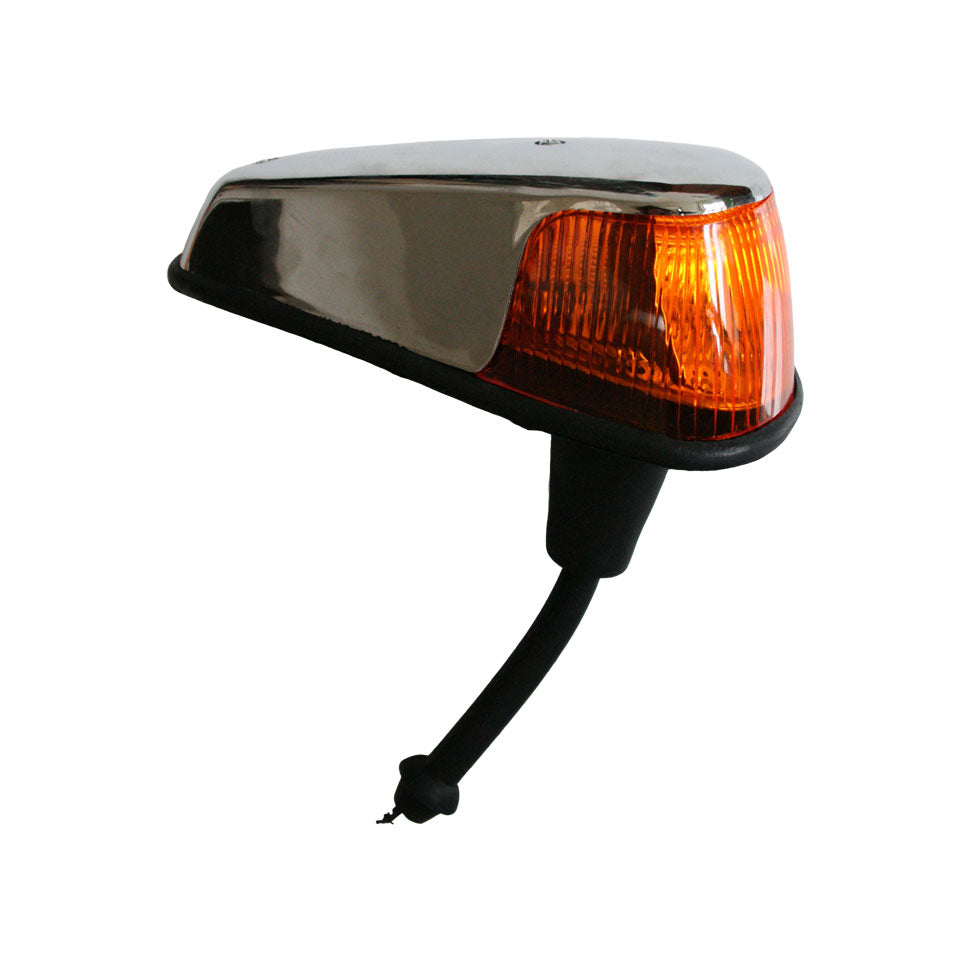 Intermitente delantero izquierdo, lente naranja, modelo EE. UU., montaje en las aletas.